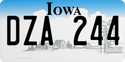 IA license plate DZA244