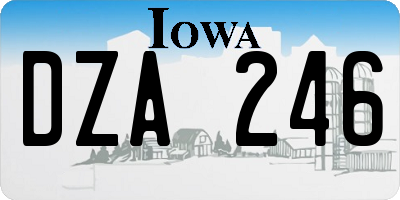 IA license plate DZA246