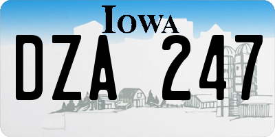IA license plate DZA247