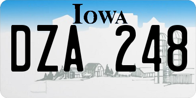 IA license plate DZA248