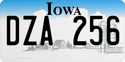 IA license plate DZA256