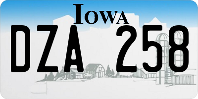 IA license plate DZA258