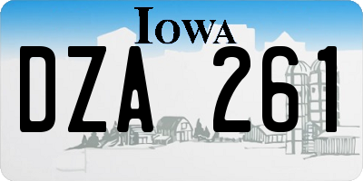 IA license plate DZA261