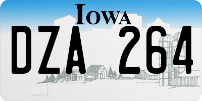 IA license plate DZA264