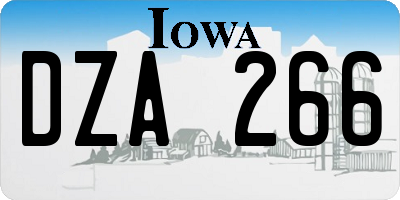 IA license plate DZA266