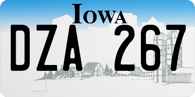 IA license plate DZA267