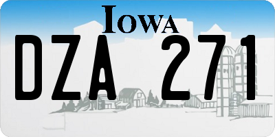 IA license plate DZA271