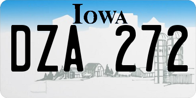 IA license plate DZA272