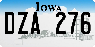 IA license plate DZA276