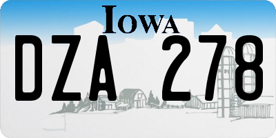 IA license plate DZA278
