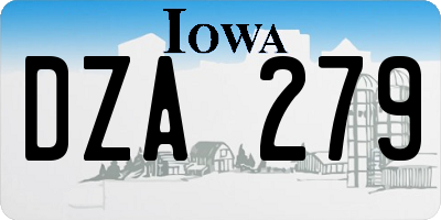IA license plate DZA279