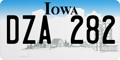 IA license plate DZA282