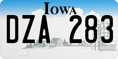 IA license plate DZA283