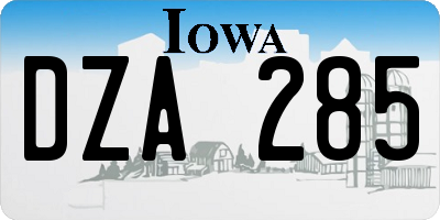 IA license plate DZA285