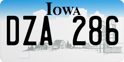 IA license plate DZA286