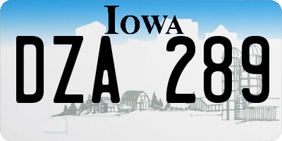 IA license plate DZA289