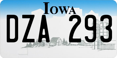 IA license plate DZA293