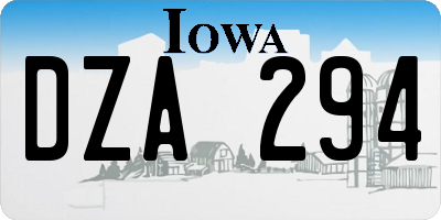 IA license plate DZA294