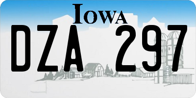 IA license plate DZA297