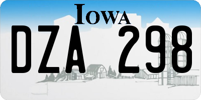 IA license plate DZA298