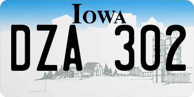 IA license plate DZA302