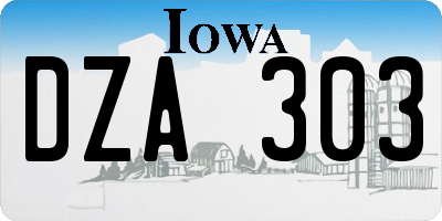 IA license plate DZA303