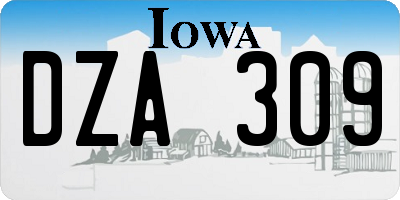 IA license plate DZA309