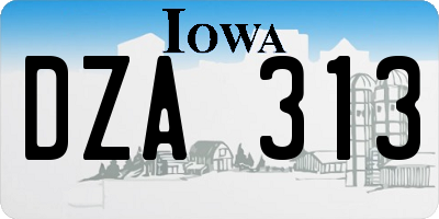 IA license plate DZA313