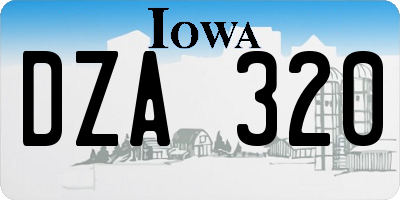 IA license plate DZA320