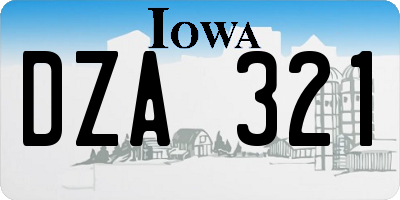 IA license plate DZA321