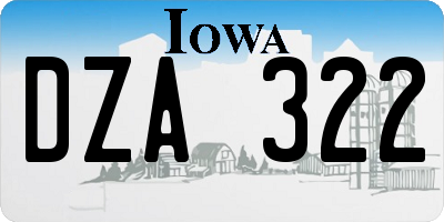 IA license plate DZA322