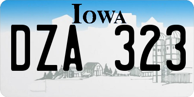 IA license plate DZA323