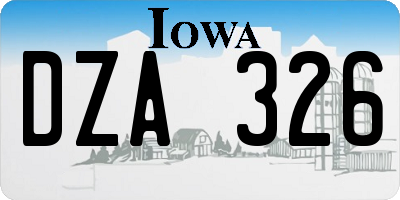 IA license plate DZA326