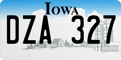 IA license plate DZA327