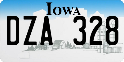 IA license plate DZA328