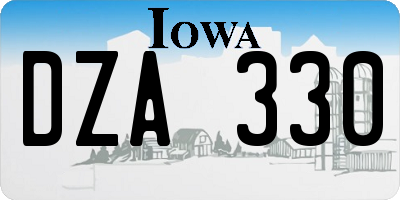 IA license plate DZA330