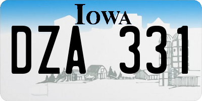 IA license plate DZA331