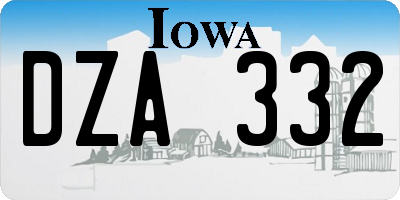 IA license plate DZA332