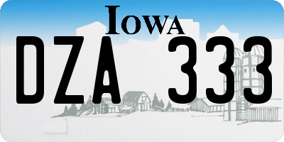 IA license plate DZA333