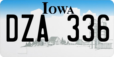 IA license plate DZA336