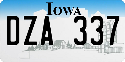 IA license plate DZA337