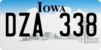 IA license plate DZA338