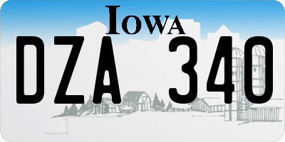IA license plate DZA340