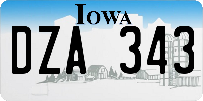IA license plate DZA343