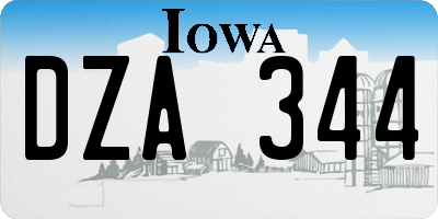 IA license plate DZA344