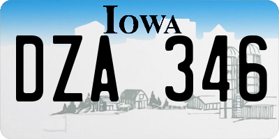 IA license plate DZA346