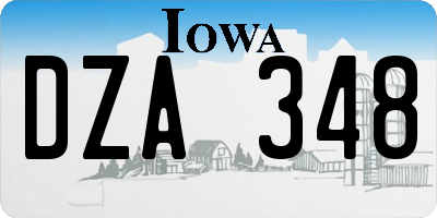 IA license plate DZA348