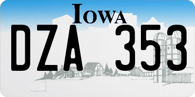IA license plate DZA353