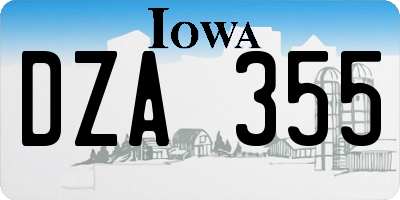 IA license plate DZA355
