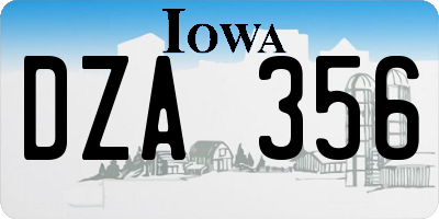 IA license plate DZA356